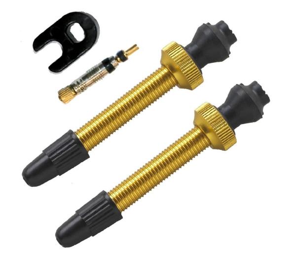 Barbieri Tubelessventil Alu SV 45mm gold VE 2-St&uuml;ck